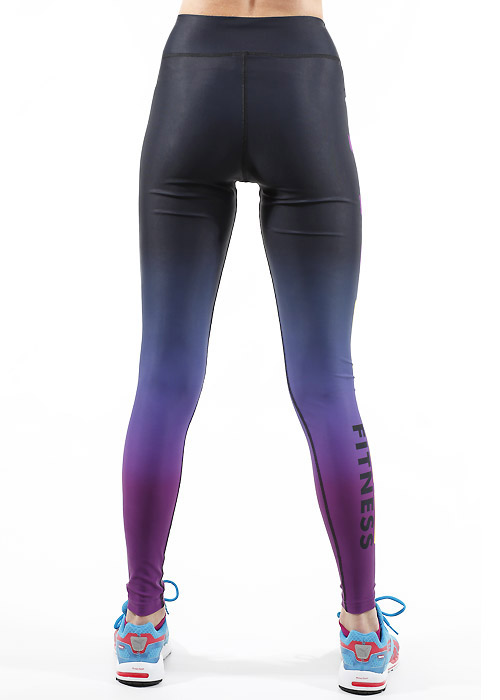 Fit Wise Purple Ombre Full Length Fitness Leggings SideZoom 2
