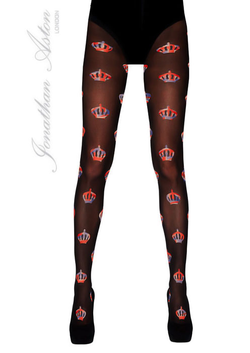 Jonathan Aston Union Jack Crowns Tights In Stock At UK Tights