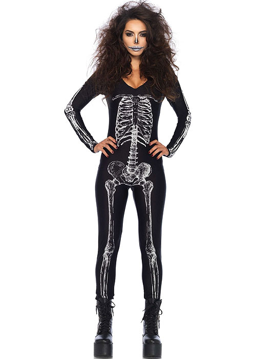 Leg Avenue X-Ray Skeleton Catsuit With Zipper Back