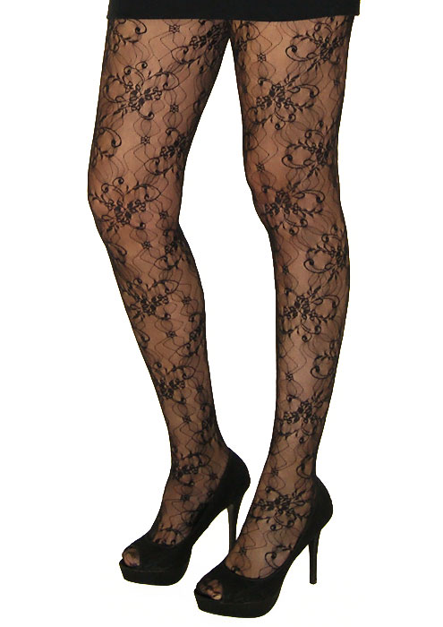Mary Portas And Charnos Opulent Backseam Lace Tights SideZoom 2