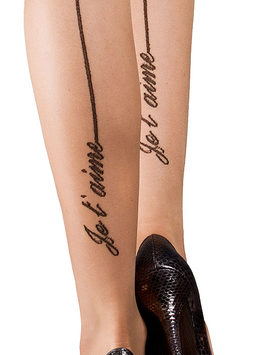 Moulin Rouge Je T'aime Seam Sheer Tights SideZoom 2
