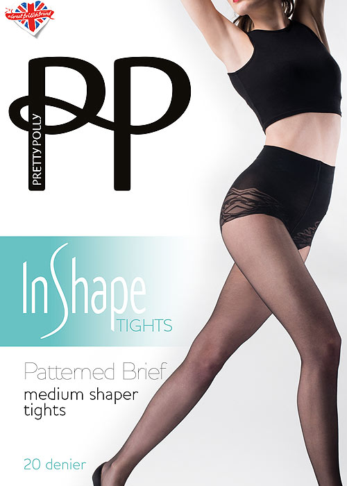 Pretty Polly In Shape Patterned Brief Medium Shaper Tights
