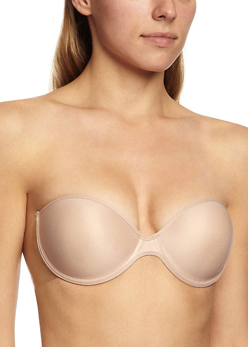YBCG Strapless Padded Push up Demi Bra with Clear Straps