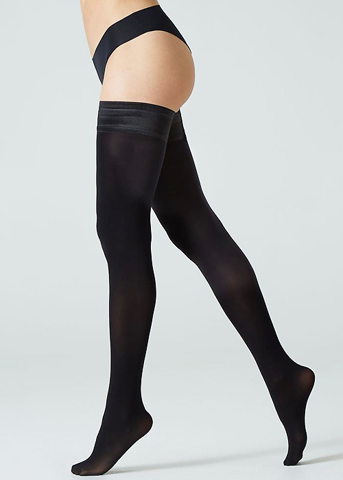 Microfibre Hold Ups 60 Denier with Lace Top Sheer Hold-Ups 