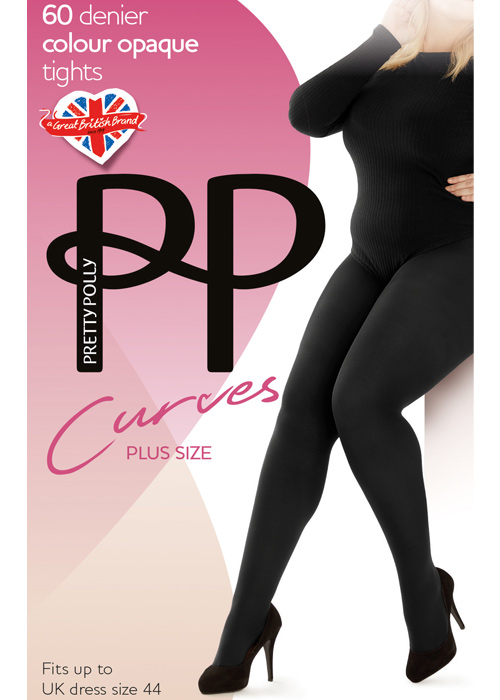 Pretty Polly Curves 60 Denier Plush Opaque Tights SideZoom 2