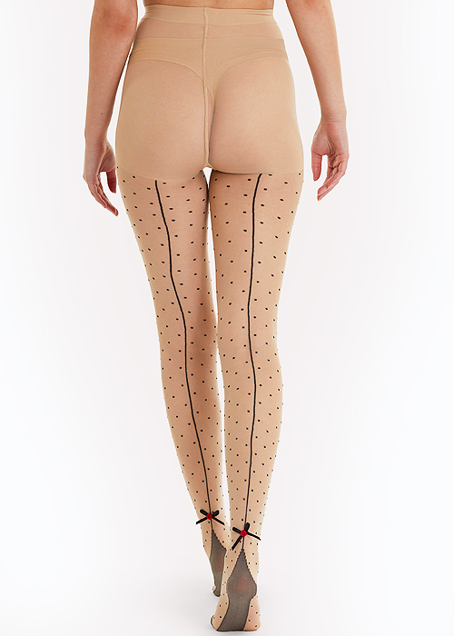 Pretty Polly BackSeam Tights with Bows-Plus Size
