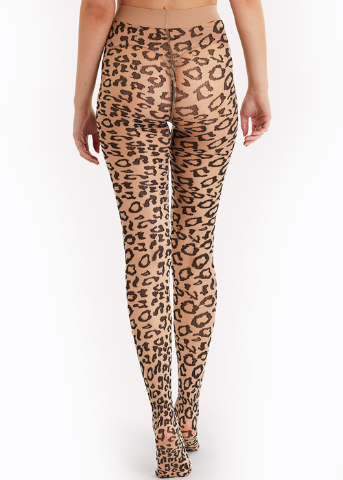 Playful Promises Leopard Knit Nude Tights In Stock At UK Tights
