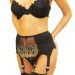 Sassy black gold suspender belt