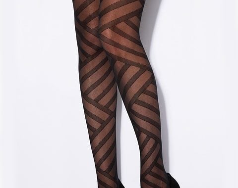 Diagonal Stripe Tights