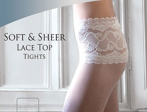 Couture Soft And Sheer Bridal Lace Top Tights