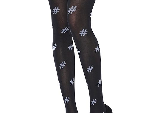 Hashtag Patterned Tights