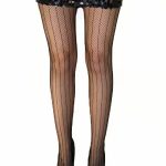 Tiffany Quinn Vertical Stripe Fishnet Tights