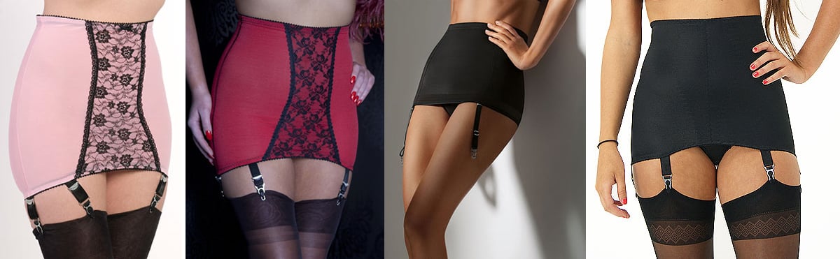 Suspender belt with shapewear
