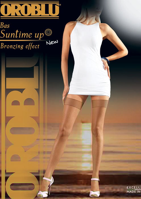 Oroblu Suntime Bronze Effect Diamond Top Hold Ups