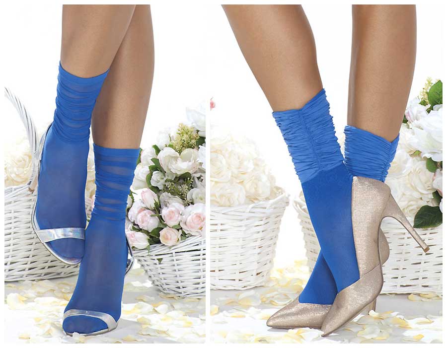 Cobalt Coloured Blue Ankle High Socks