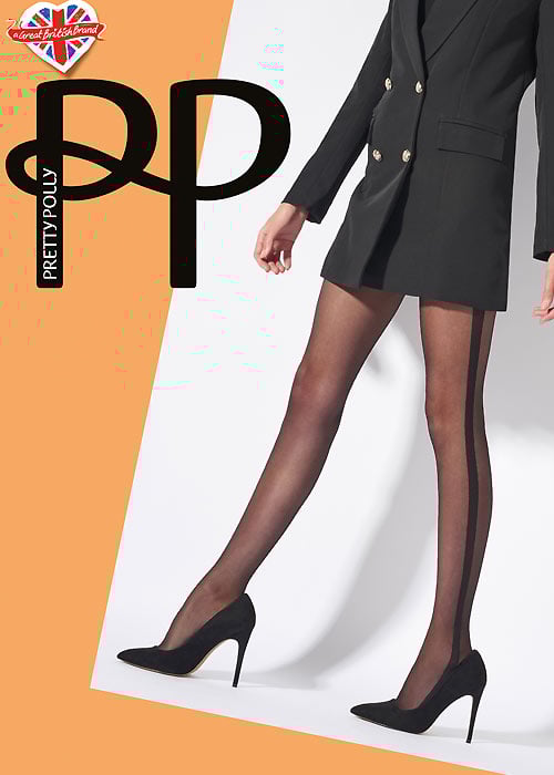 Pretty Polly AW18 striped sheer tights Pretty Polly sheer tights with side stripe panel