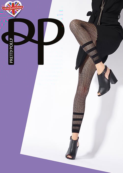 Pretty Polly Stripe Net Footless Tights Pretty Polly Fishnet Footless Tights
