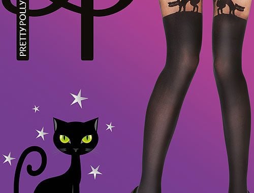 Pretty Polly Spooky Halloween tights with scary kitty