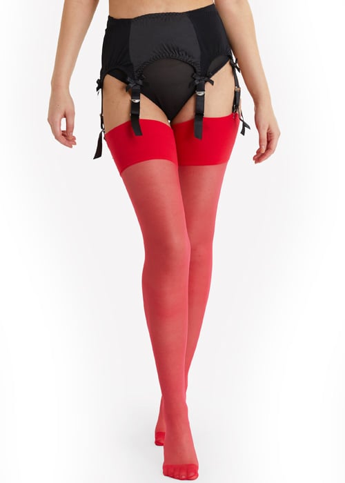 Playful Promises Lollipop Red Seamed Stockings