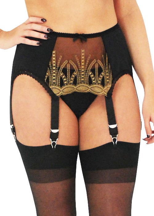 Elaine Edwards Antique Gold 6 Strap Suspender Belt