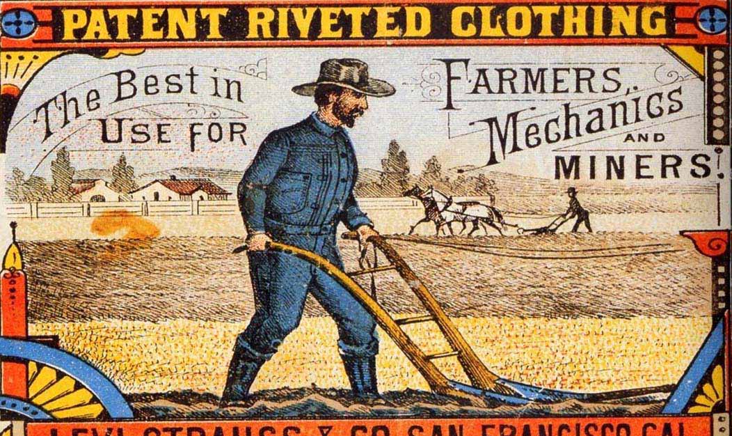 One of the earliest advertisements in the history of denim jeans
