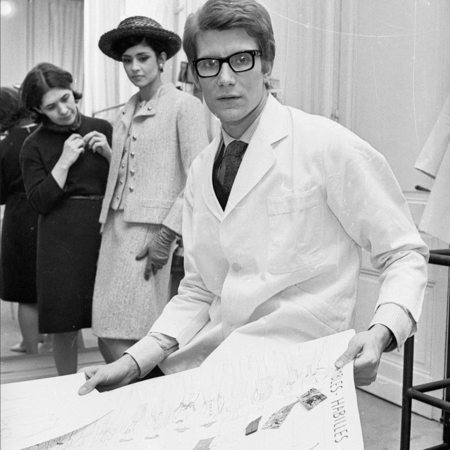 Yves Saint Laurent in the studio