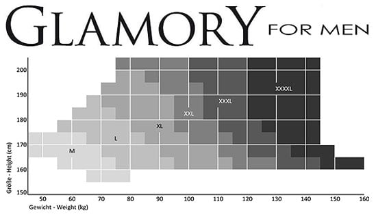 Glamory Mens Tights Size Chart