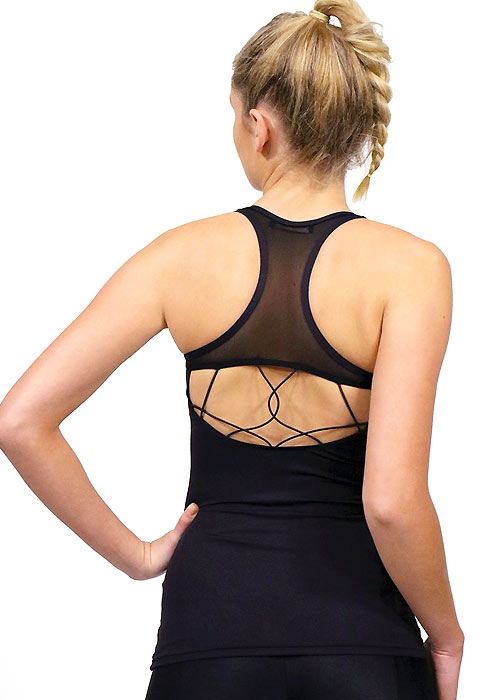 Acai Activewear Little Black Top With Built-In Bra SideZoom 2