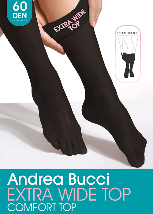 Andrea Bucci Extra Wide Comfort Top Opaque Knee Highs  SideZoom 3