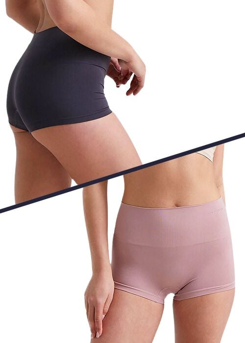 Ambra Seamless Smoothies Colourful Shortie 2 Pair Pack image