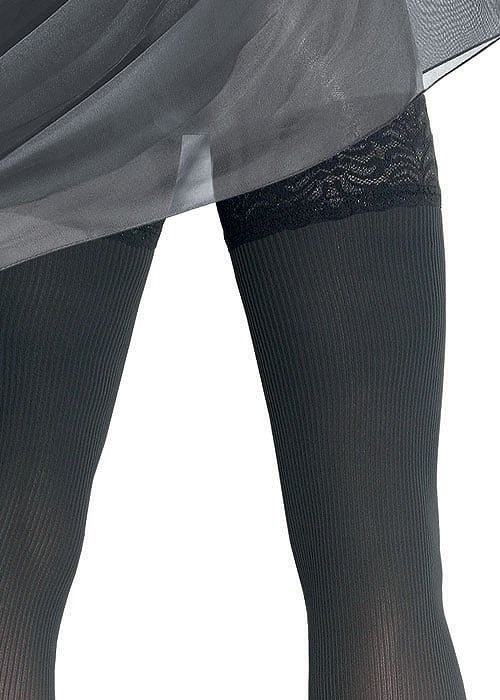 Bahner 40 Denier Ribbed Support Hold Ups SideZoom 2