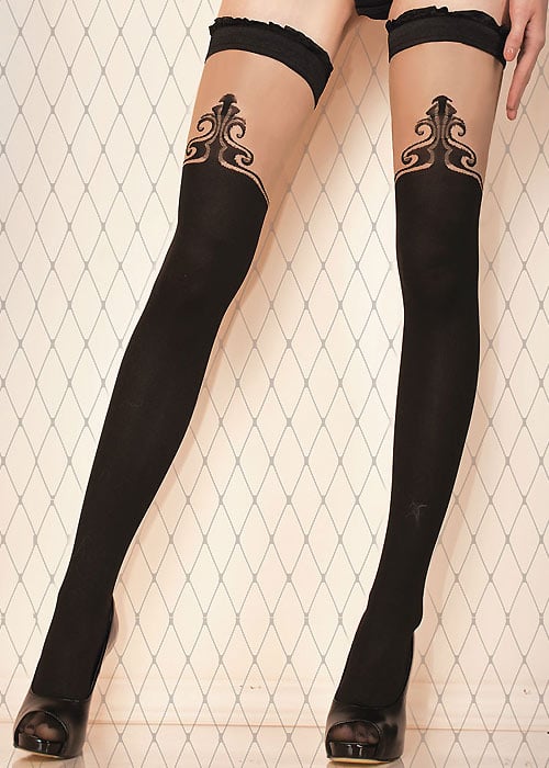 Ballerina Nott Deep Fluted Top Hold Ups image