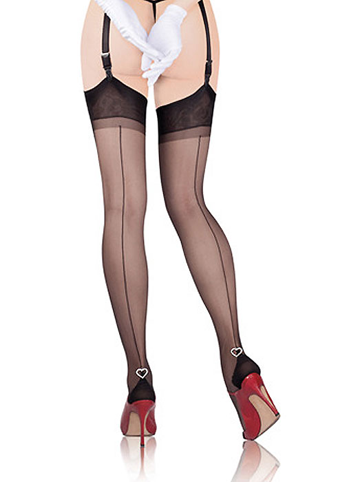 Cervin Seduction Couture Seamed Coeur Stockings