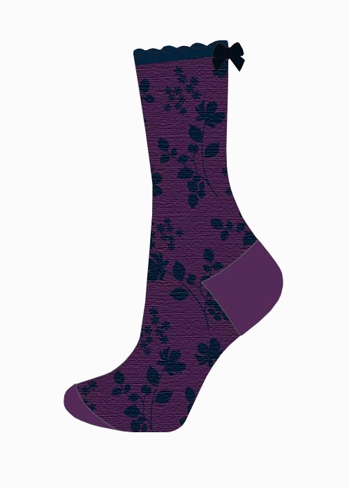 Charnos Bamboo Floral Socks SideZoom 2