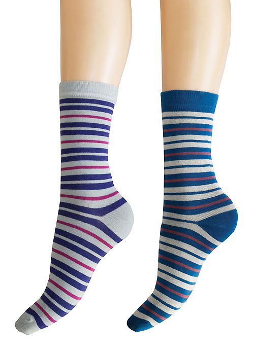 Charnos Bamboo Stripe Socks SideZoom 2