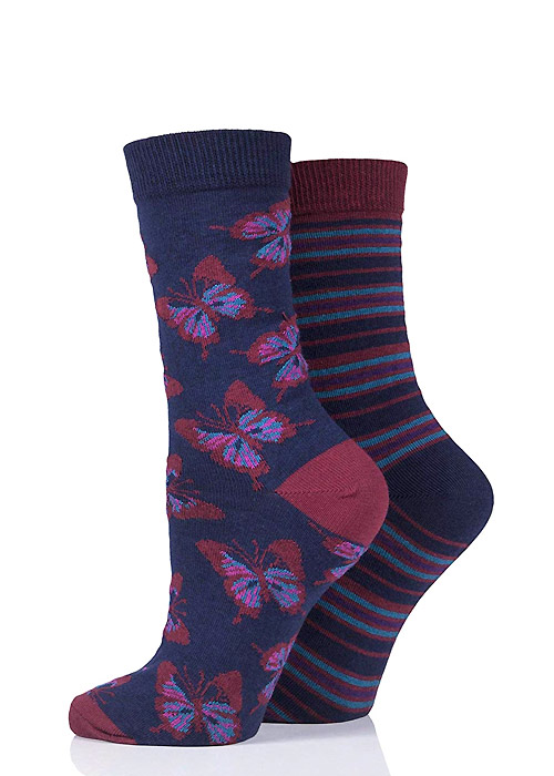 Charnos Butterfly And Stripe Socks 2PP SideZoom 2