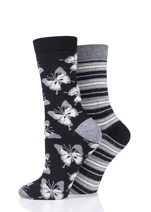 Charnos Butterfly And Stripe Socks 2PP image