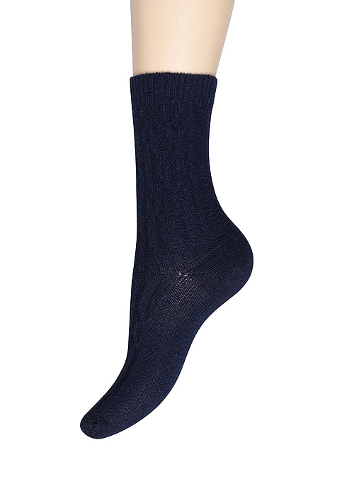 Charnos Cashmere Cable Socks SideZoom 2