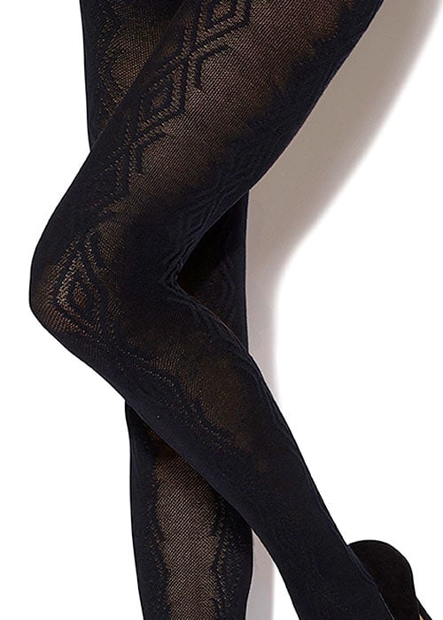 Charnos Cotton Cable Diamond Knit Tights SideZoom 2