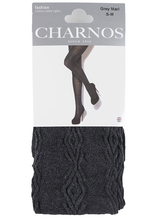 Charnos Cotton Cable Diamond Knit Tights SideZoom 1