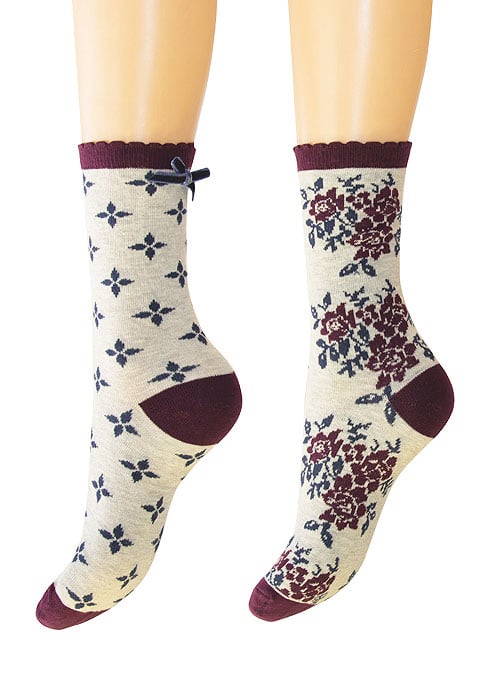 Charnos Floral and Diamond Spot Cotton Socks image