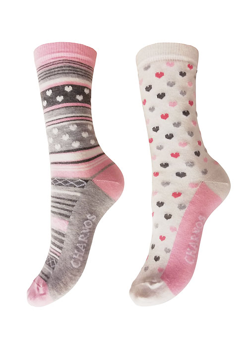 Charnos Heart And Stripe Socks 2PP SideZoom 2