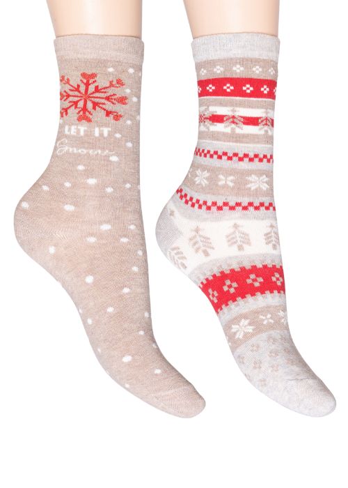 Charnos Let It Snow & Fairisle Socks 2 Pair Pack