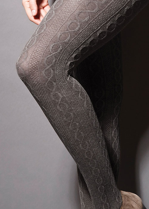 Charnos Marl Cable Cotton Tights SideZoom 2