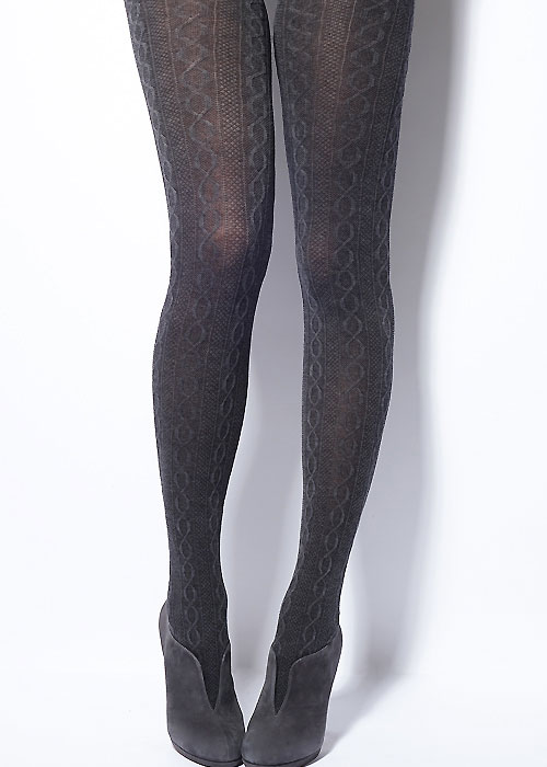 Charnos Marl Cable Cotton Tights SideZoom 3