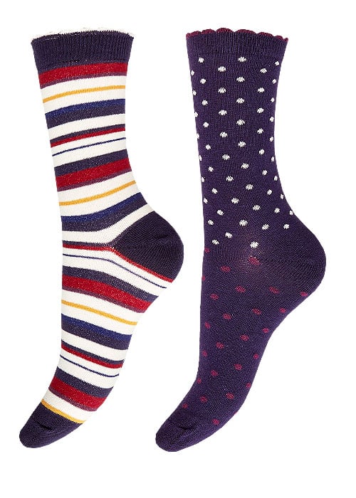 Charnos Spot And Stripe Socks 2PP SideZoom 2