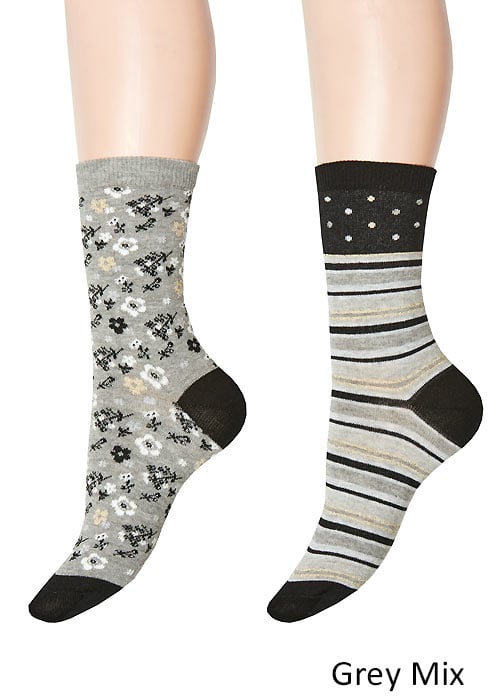 Charnos Stripe And Floral Socks 2PP image
