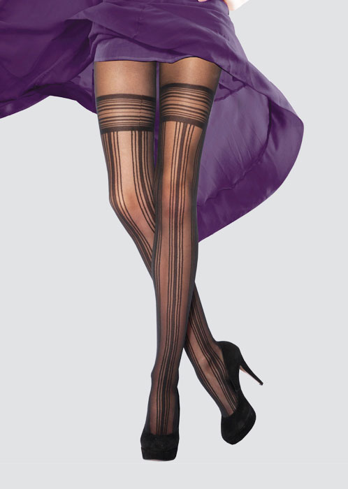 Charnos Sheer Lines Mock Hold Up Tights image