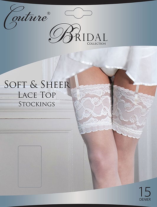 Couture Soft And Sheer Bridal Lace Top Stockings image