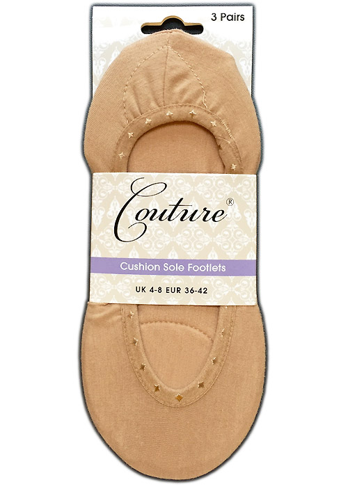 Couture Cushion Sole Footlets 3 Pair Pack